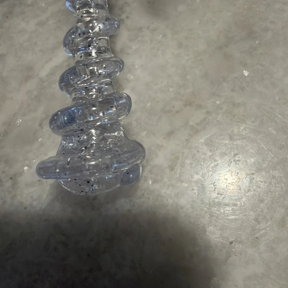 Icicle Ornaments Clear Plastic 5 Inches Long Set of 11 With Gold Ornate Hooks 1